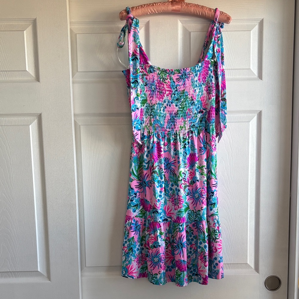 ‼️Sold‼️Lilly Pulitzer kailua smocked dress paradise petals - Picture 4 of 11